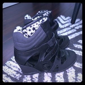 Black Wedge Sneakers (Shoedazzle)